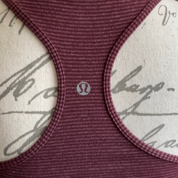 Lululemon Maroon Red Stripe Cool Racerback Tank Top. Like new! Size 4 - Picture 7 of 13